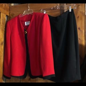 Kasper ASL red and black suit